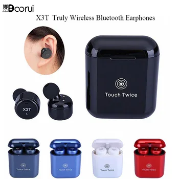 

BOORUI X3T Touch Control True Wireless Bluetooth Earbuds Earphone TWS X3T mini stereo bass Sport Earphones With Charging Case