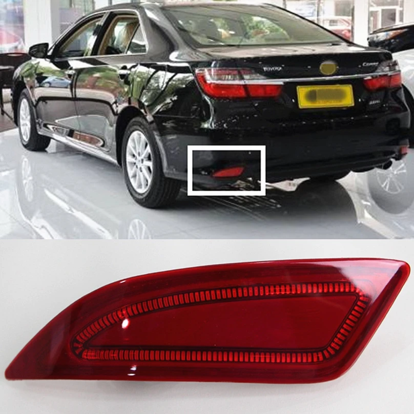 

Car Flashing 1 set LED DRL Rear Bumper tail warning light + brake lights + Turning Signal For Toyota Camry 2015 2016 Reflector