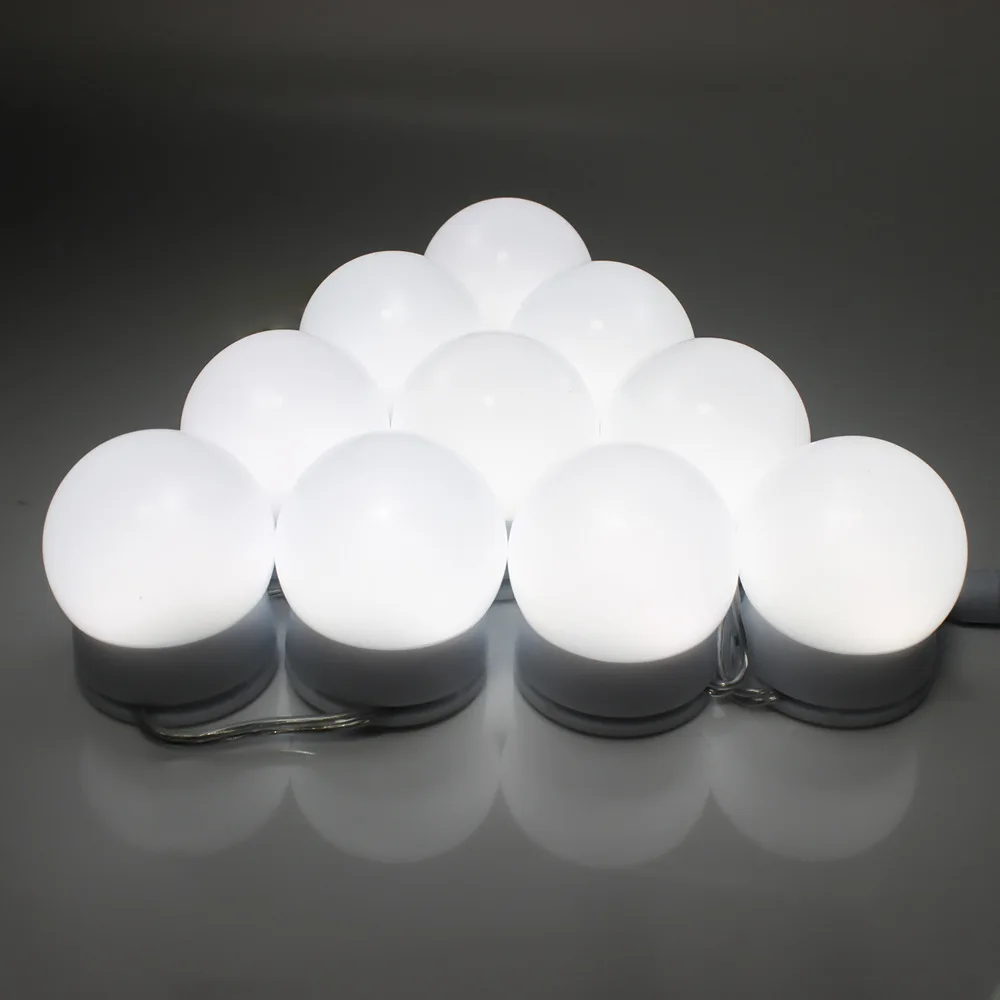 

BREFILI Makeup Mirror Light 10 LEDs USB DC 5V Mirror Headlight Touch Switch 5 Gears Dimmable for Dressing Bathroom Vanity Light