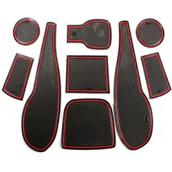 

New Car Styling 9pcs/lot Non- slip Interior door pad cup mat door gate slot mat for Chevrolet AVEO 2011 2014