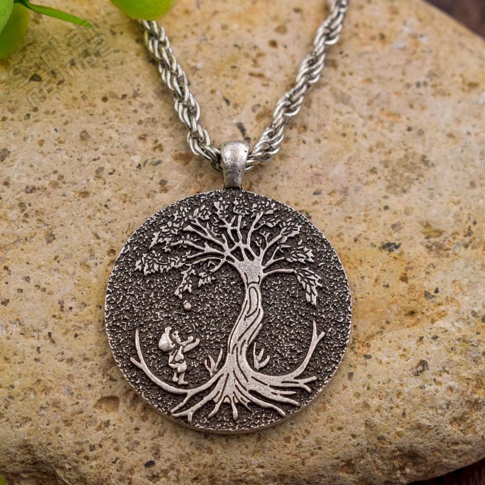 SanLan collar de árbol de manzana de Newton, joyería de física, regalo de ciencia, regalo de 1 ud.|Collares de cadena| - AliExpress