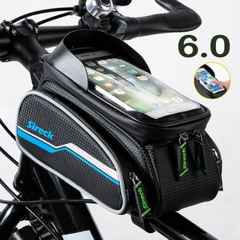 

Sireck Road Bike Bicycle Bags Reflective Waterproof Cycling Top Front Tube Frame Bags 6.0 inch Touch Screen Phone Case