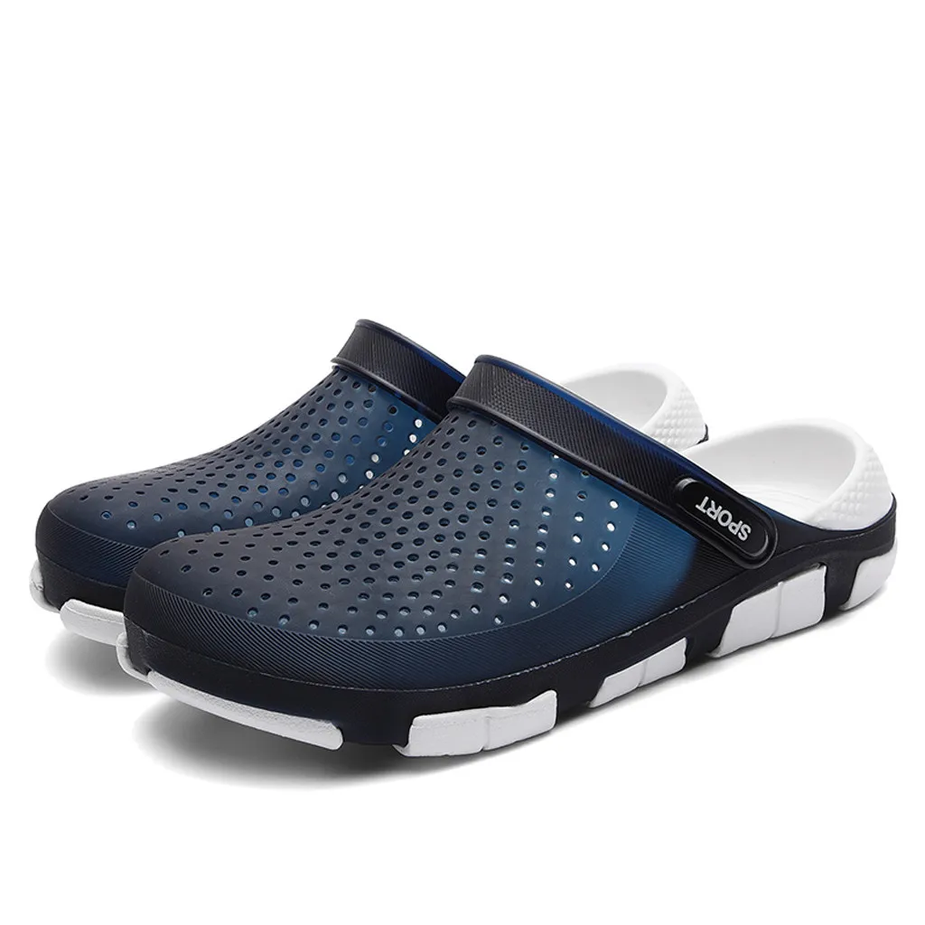 Sommer Casual männer Atmungs Loch Schuhe Faul Strand Haus Hausschuhe Nicht-slip Flip-Flops Eva Hausschuhe 2019 Hohe Qualität 20