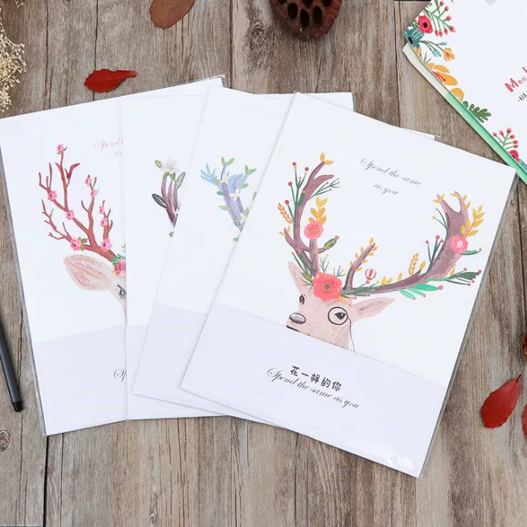 

A4 Christmas Vintage Style Mr Deer Letter Writing Paper and Envelopes Set Bts Cards Letters Office School Supplies