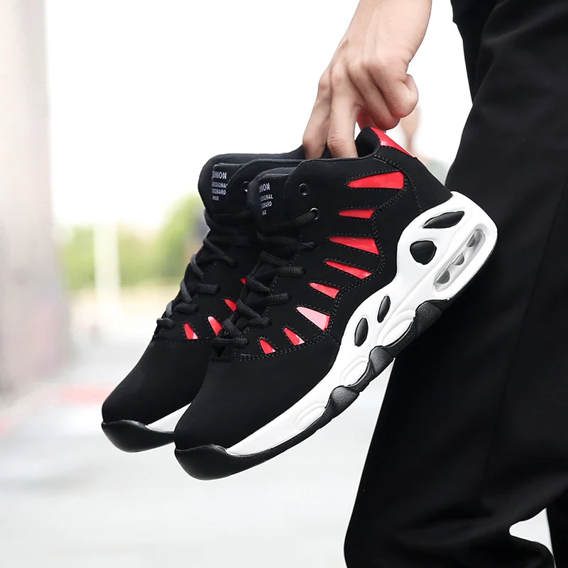 Новый стиль Мужская баскетбольная обувь 2019 бренд zapatos hombre высокие Ретро туфли уличные Нескользящие дышащие легкие кроссовки обувь