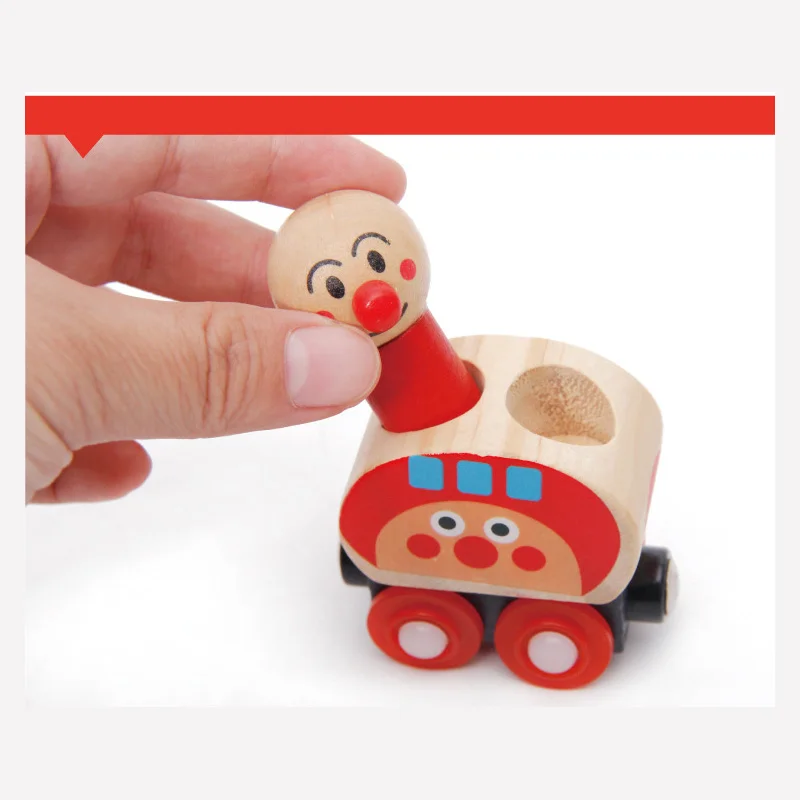 Деревянные игрушки набор поездов Anpanman магнитный фургон для переноски людей