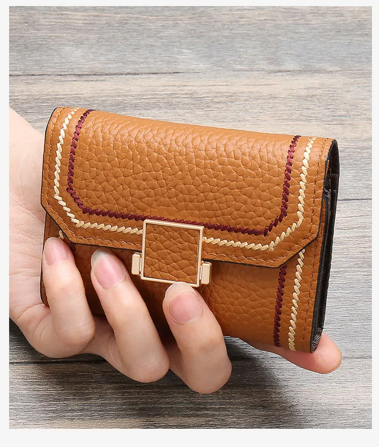 Luxury Brand Designer Card Holder Women Genuine Leather Small Wallet ID Credit Cards Case Leather Hasp Card Bag New INS Hot