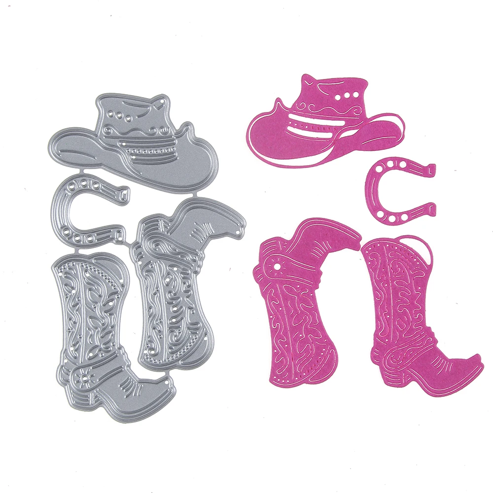 

Embossing Metal Steel Cutting Dies Stencils Car DIY Scrapbooking Card Album Photo Painting Template Cowboy Hats Shoes