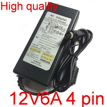 

10pcs High quality 12V 6A IC solutions AC /DC Converter Adapter Power Supply for LCD monitor Flat Panel TV 4Pin Free shipping