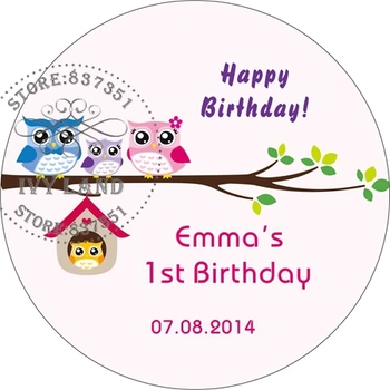 

Free Shipping,New Paper,Custom Adhesive Sticker / Label,For Baby Shower / Birthday,Circle 5cm,B33