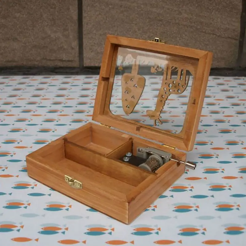 Buy Hand Crank Music Box Mechanism DIY Wooden Craft