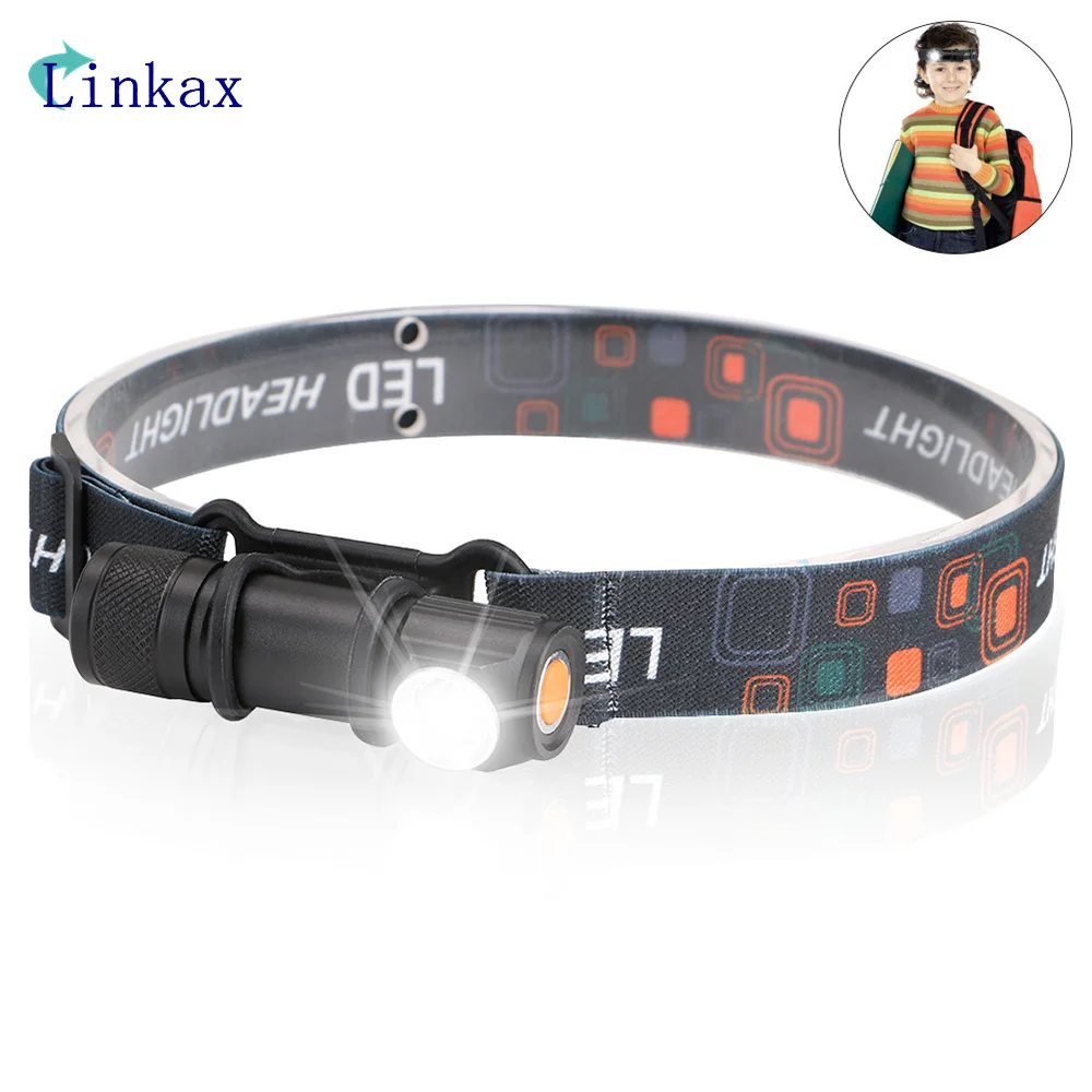 

XPE LED Headlamp USB Charging Interface Cycling Headlight 3-Mode Dimming Head Torch 2 in 1 Camping Fishing Flashlight