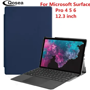 

Qosea Magnet PU Leather For Microsoft Surface Pro 6 12.3 inch Smart Stand Case Tablet PC For Surface Pro 4 5 6 Stand Back Cover