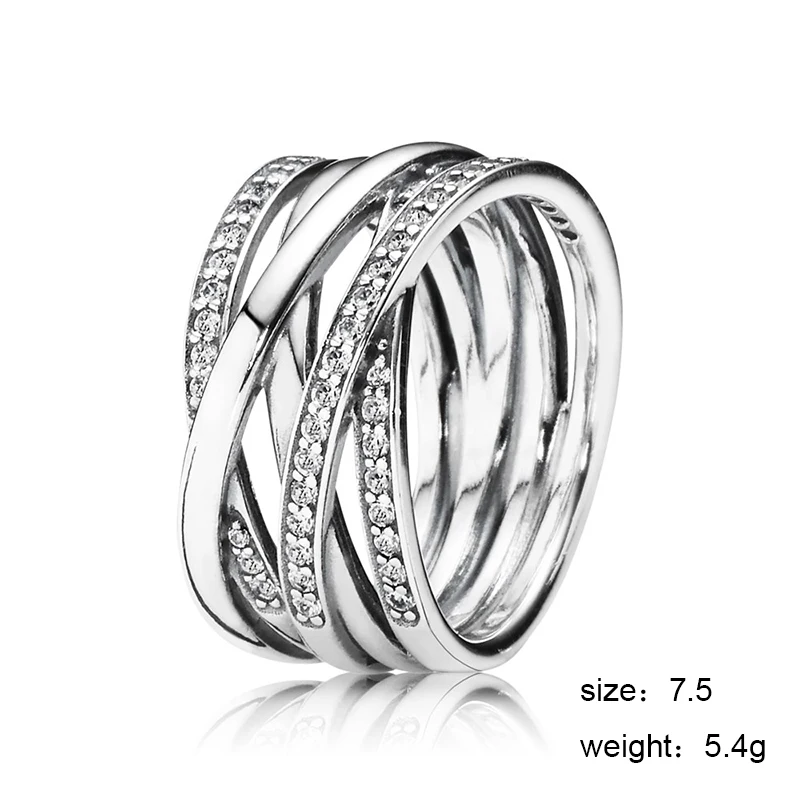 925 пробы Серебряное женское кольцо с переплетением любовь переплетающаяся проложенная установка циркон романтическое милое кольцо для женщин Свадебные ювелирные изделия