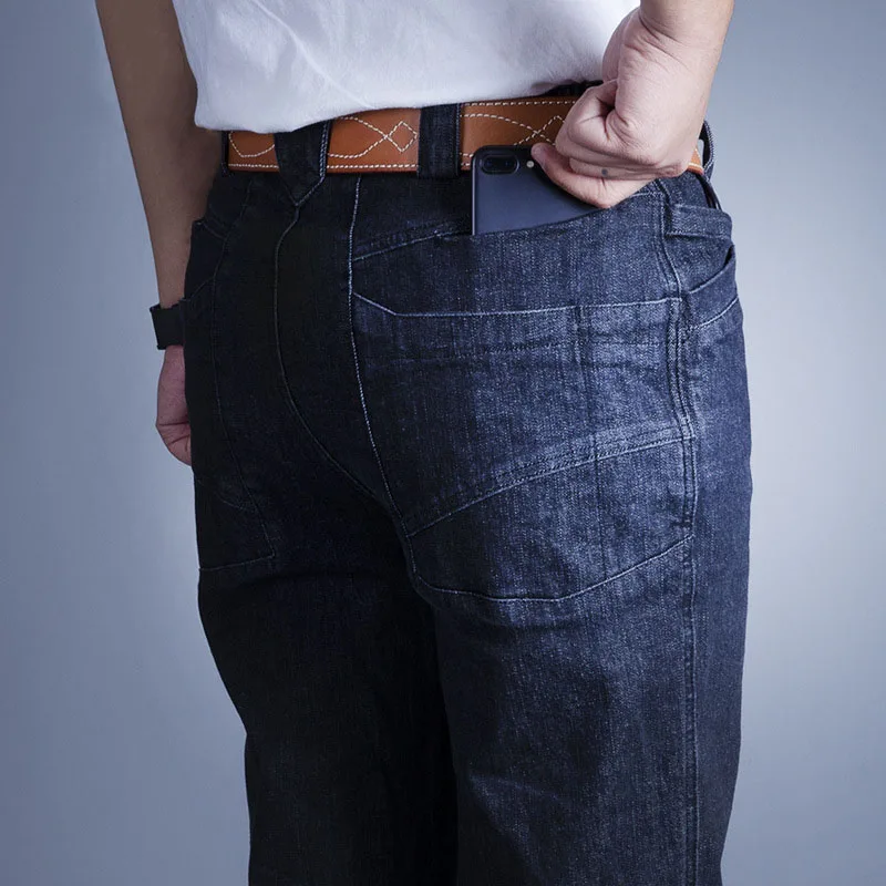 

New Men Tactical Jeans Warm Breathable Wear-resistant Sweat Absorbing Multi-pockets Denim Pants MV66