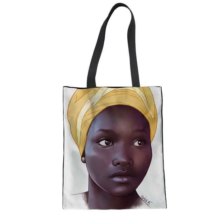 LMJJ0078Z22 WHEREISART арт Африканка печать холст хлопок Tote Женская тележка хозяйственная сумка женская молодежный рюкзак повседневный пакет - Цвет: LMJJ0078Z22