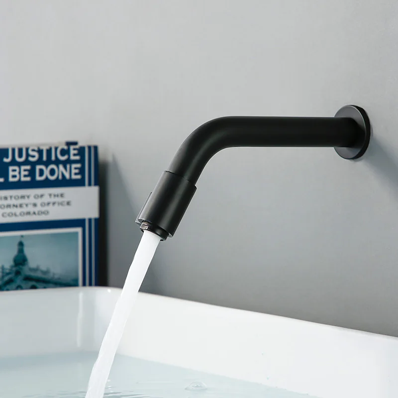  Smesiteli Mordern Matte Black Faucets Round Wall Mounted Single Hole Basin Faucets For Bathroom Kit - 32975344353