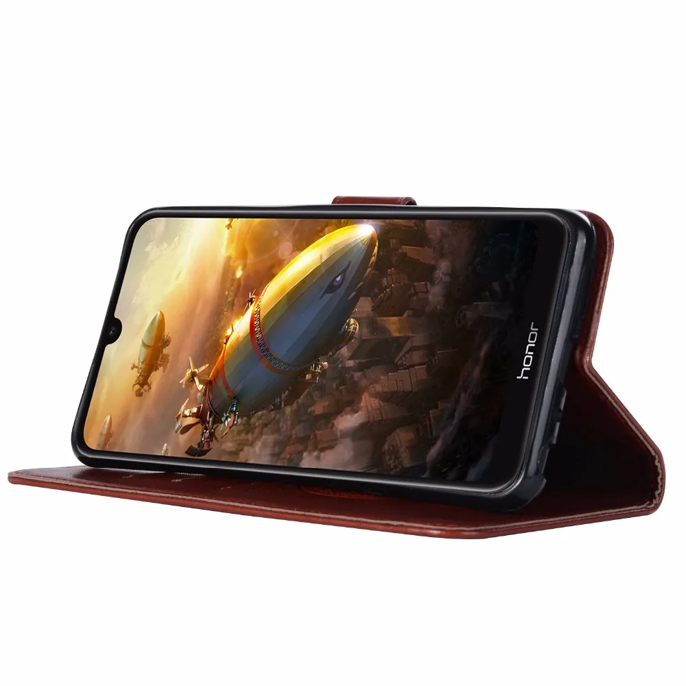 Роскошный кожаный чехол для Huawei Y6 2019 (2019) Y 6 Y62019 бумажник телефона 09 дюйма|Бамперы|