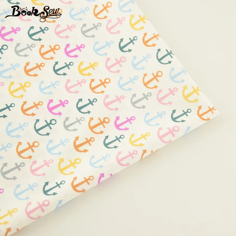 

Booksew Sewing Cloth Bright Color Sea Anchor 100% Cotton Twill Fabric For Baby Beding Doll Pillow Home Textile Tissue Tecido CM