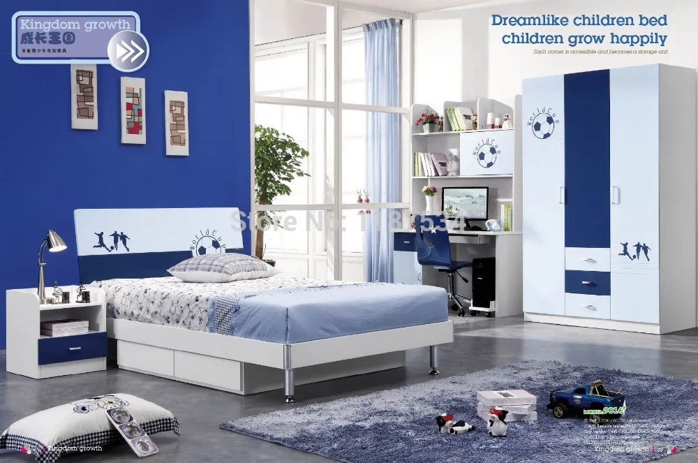 9016 Children Wardrobe Bed Nightstand Desk Chair Bedroom