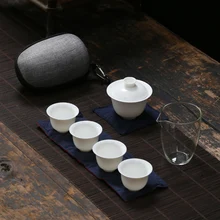 TANGPIN белый керамический чайник gaiwan фарфоровые чайные наборы портативный дорожный чайный набор Посуда для напитков