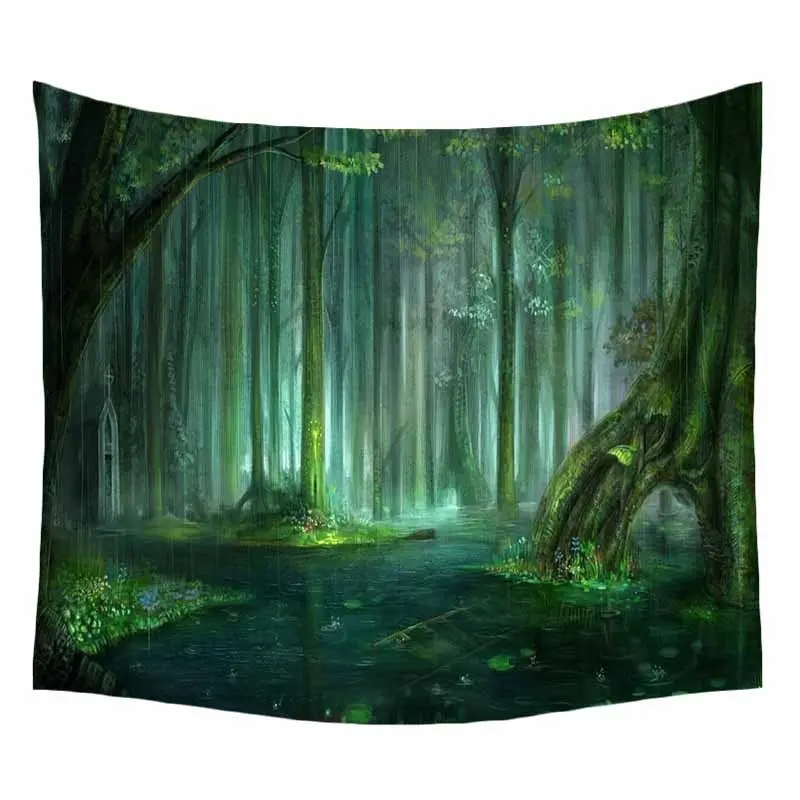 Fairy Forest Tapestry Bohemian Wall Hanging Tapestry Forest Starry Night Tapestry for Home Wall Decorations Tapestries