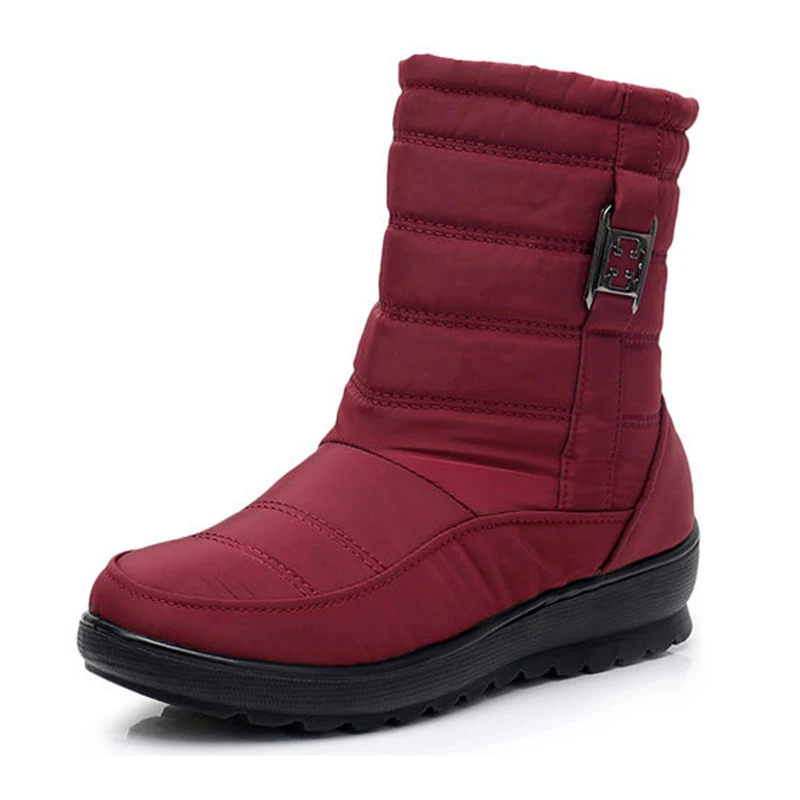 Qualité rouge Nouveau Bottes Marque Neige De Noir marron Style Bota D'hiver Haute Mode 2018 Feminina Femmes Chaussures 0PwnOk8