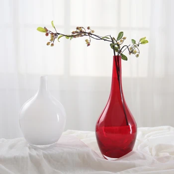 

Home decoration colorful glass vases european-style living room flower vase decoration creative small mouth glass vase oranment