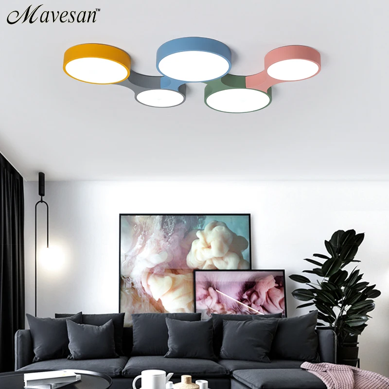  Nordic led Ceiling Lights Modern Colorful lamp for Bedroom Ceiling Lamps Round thin plafondlamp Lig - 32899453208