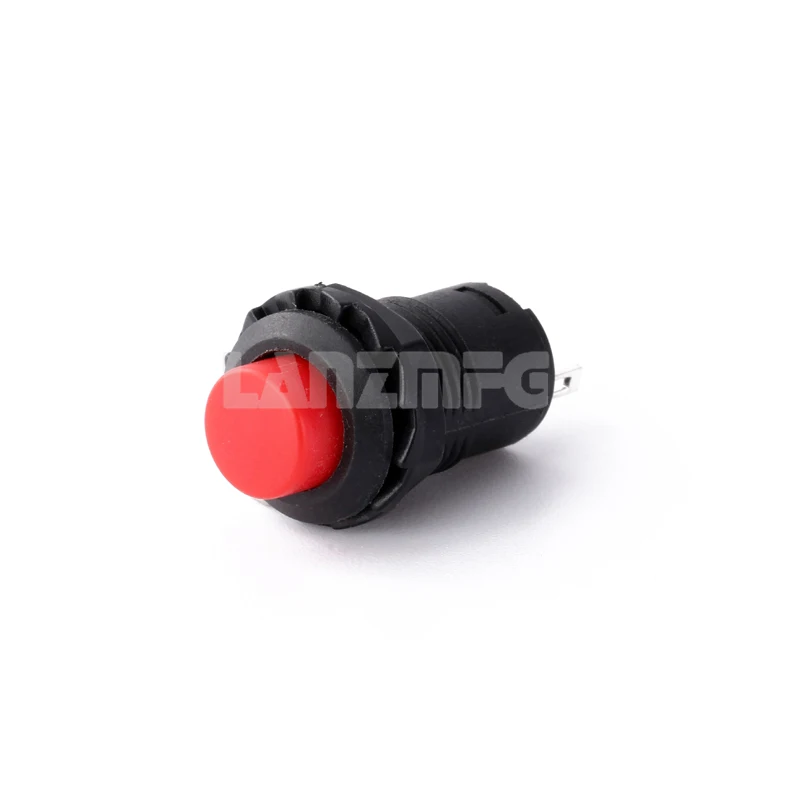 

PBS-425 1.5A250VAC 3A 125VAC ON/OFF 12mm Red Self-locking Push button Switch Latching