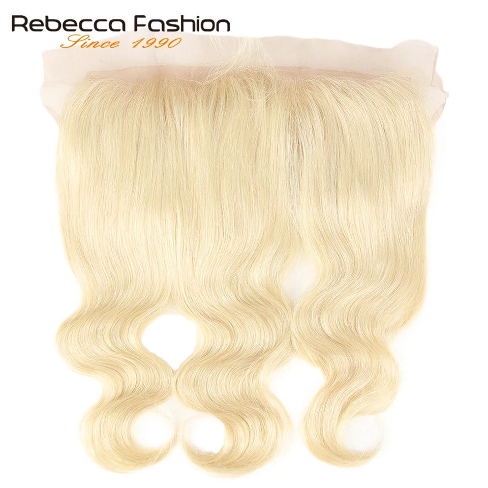 

Rebecca Peruvian Body Wave 613 Blonde Lace Frontal Closure 13x4 Ear To Ear Frontal 100% Remy Human Hair Lace Frontal