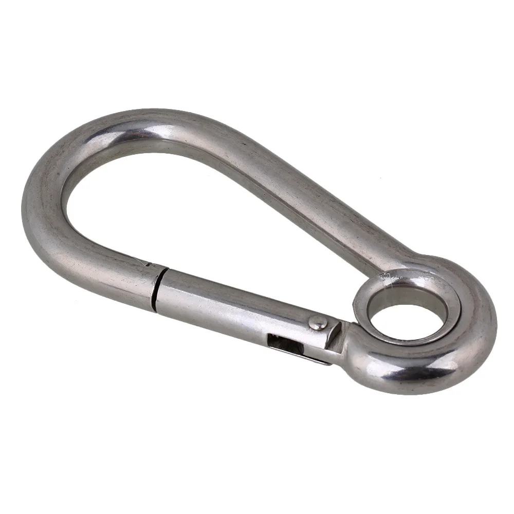 M11 Silver 304 Stainless Steel 120mm Spring Hook Eyelet for Outdoor