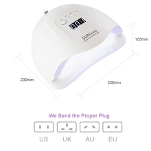 80 Вт SUN X5 Plus светодиодный светильник Сушилка для ногтей ЖК-дисплей 36 стиральная машина лампа для отверждения гель-лака автоматический датчик таймер для ногтей