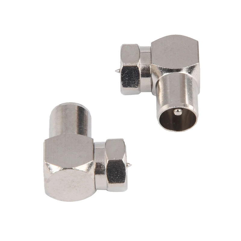 

2 Pcs F Male to DVB-T TV Female Right Angle RF Adapter Connectors