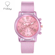 Foloy digital women watches Quality Fashion Geneva Roman Numerals Faux Leather Analog Quartz Ladies watch Bracelet Clock Gift quartz watch clock woman high quality cute cat printed women s watches faux leather analog ladies girl gift casual sport watches