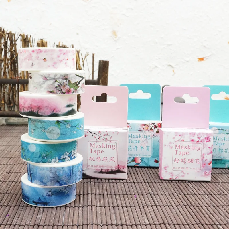 

35pcs/lot 7M watercolor nature paper Washi tape set stickers scrapbooking for diary frame Masking tape Stationery Washitape 2507