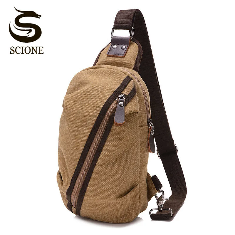 

Scione Canvas Men Crossbody Bag Male Shoulder Sling Bag Leisure Mens Chest Bags Travel Messenger Bag Women bolsa de hombro mujer
