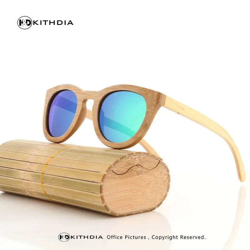 EZREAL классические деревянные солнцезащитные очки для женщин с деревянной оправой бамбуковые солнцезащитные очки в деревянной коробке UV400 защита поляризованные линзы - Цвет линз: 14