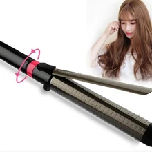 Титан бигуди для завивки волос палочка Утюг поворотный укладки волос Wet& Dry Щипцы для укладки вьющихся волос инструменты Температура загорелый