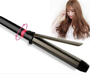 

Titanium Hair Curler Curling Wand Iron Rotatable Hair Styler Wet&Dry Tongs Curly Hair Styling Tools Temperature Adust