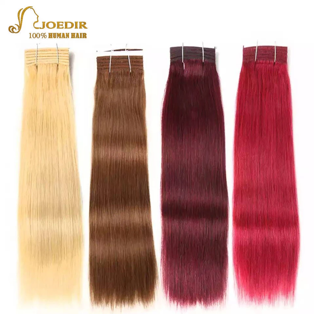 

Joedir Double Drawn Brazilian Straight Hair Human Hair Weave Bundles Remy Ombre Color Blonde Burgundy Red Hair 99J Hair Bundles