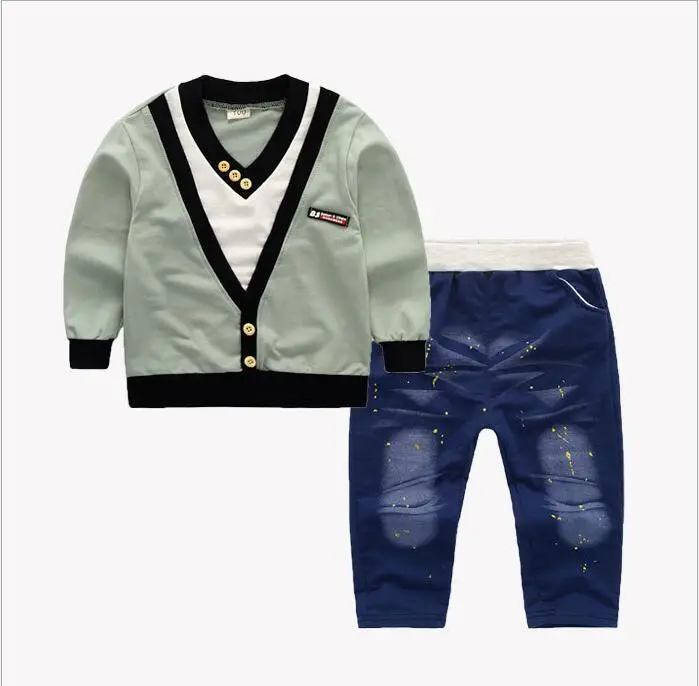 Официальная одежда для мальчиков; Одежда для мальчиков; клетчатый костюм; комплект одежды для малышей; детская одежда; для мальчиков - Цвет: Зеленый