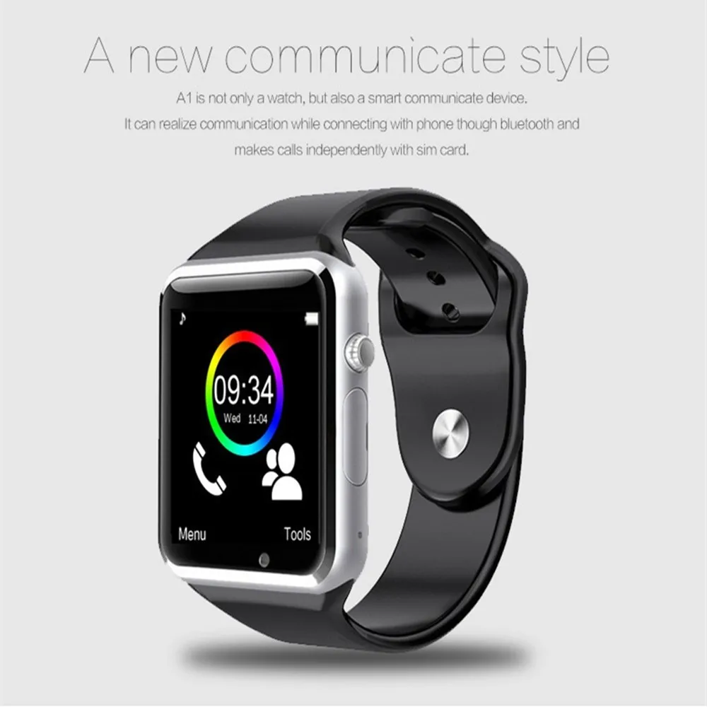 

Hot Sale A1 WristWatch Bluetooth Smart Watch Sport Pedometer With SIM Camera Smartwatch For Android Smartphone Russia
