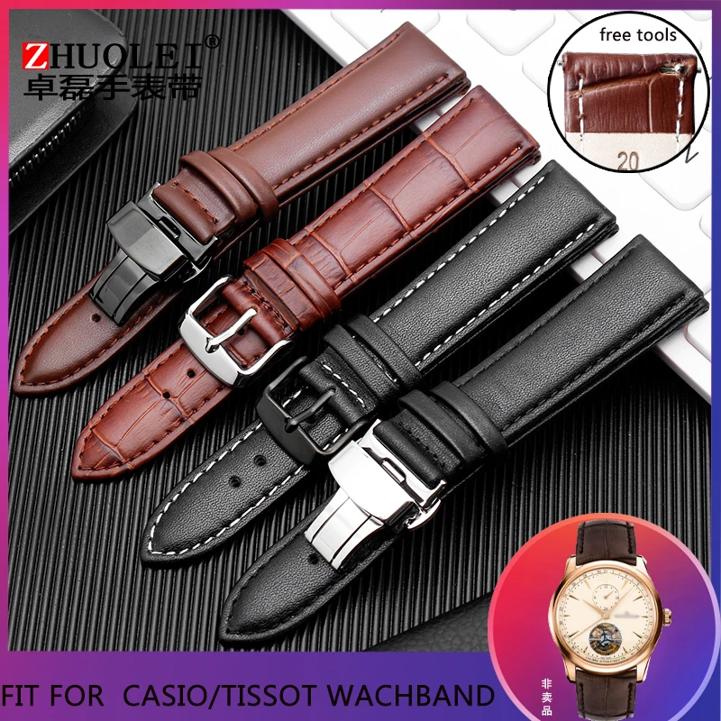 Кожаный ремешок для часов TISSOT или CASIO новый высококачественный 18 мм 19 20 21 22 23