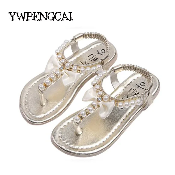 girls gold flip flops