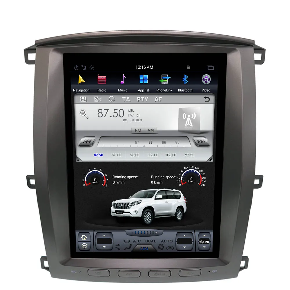 Top Tesla style 4K Screen Multimedia Car No DVD Player GPS Navigation For TOYOTA LAND CRUISER LC100 2003-2007 headunit radio tape 2