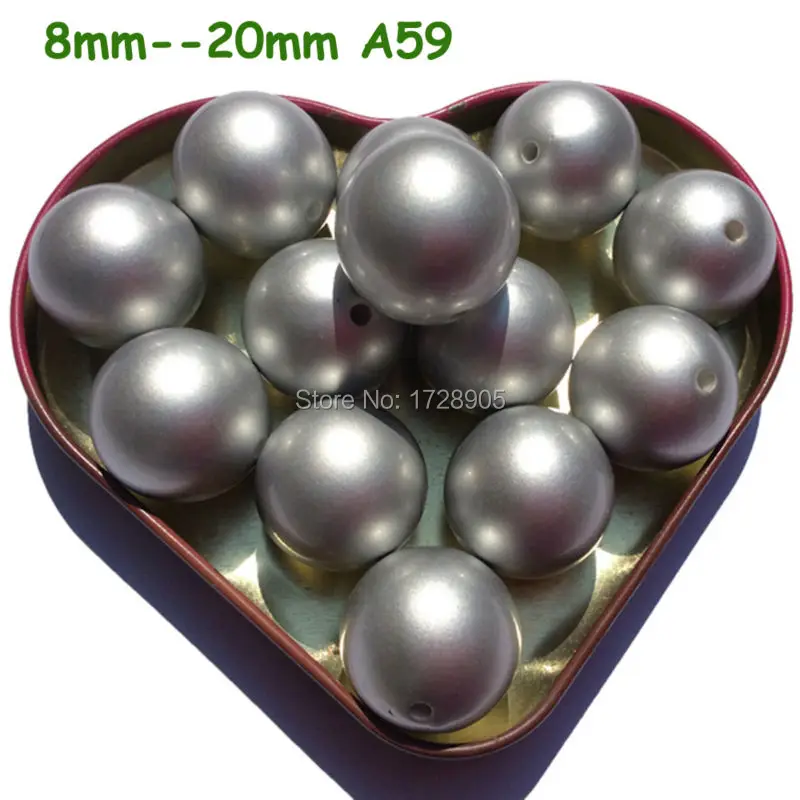 

Pearls Pearl Beads Matte Silver zucht perlen matt 6 mm 8 mm to 30 mm Imitation ABS Pearls A59 Acrylic Loose Beads
