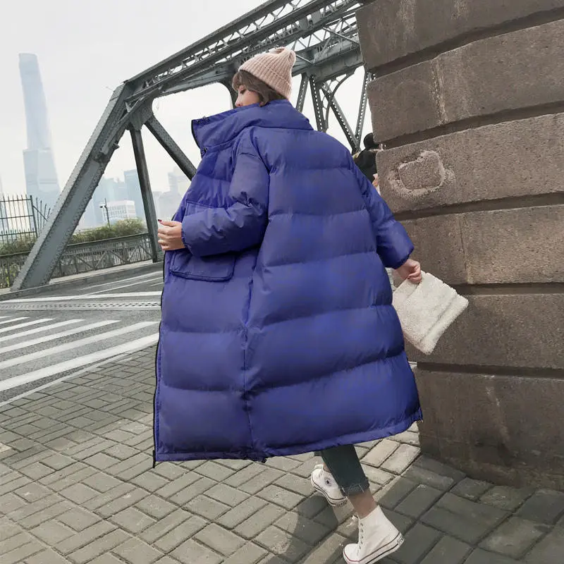 Winter Jacket Women Parka Thicken Jaqueta Feminina Long Jacket Coat Oversized Outerwear Long Sleeve Down Cotton Winter Coat Q703