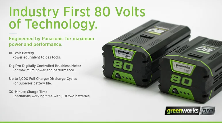 GreenWorks Профессиональный 80V 5.0Ah литий-ионный Батарея бесплатного возврата