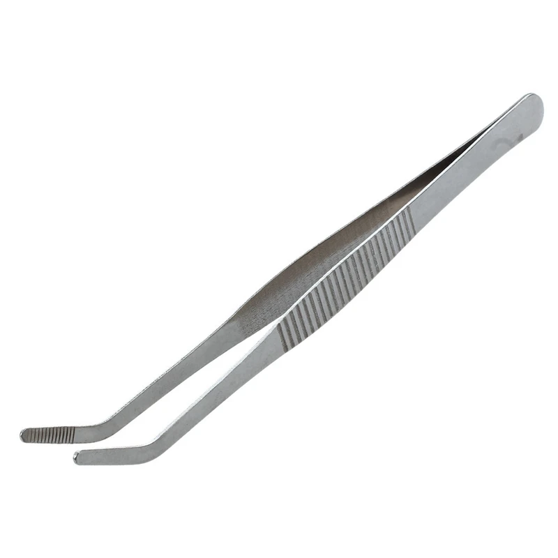 

Tea Tong Silver Tone Metal Chinese Kongfu Cha Dao Tweezers 7.4" Long holding foods or other small things anti static, safe for